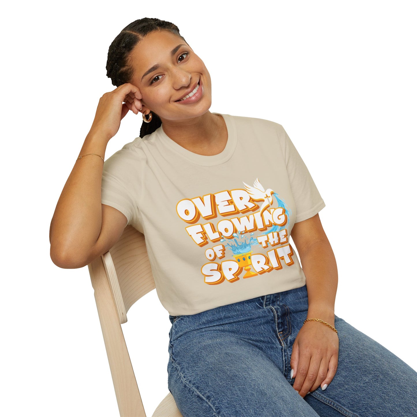 Overflowing of the Spirit Unisex Softstyle T-Shirt - Inspirational Graphic Tee for Everyday Wear