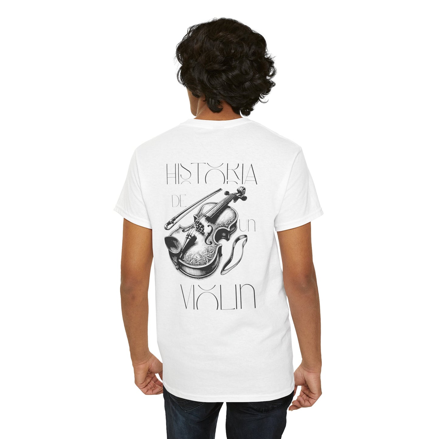 (Ropa Ft Hector David) Vintage Violin Graphic Tee, Unisex Cotton T-Shirt, Retro Violin Art, Perfect for Musicians, Music Lover Gift,
