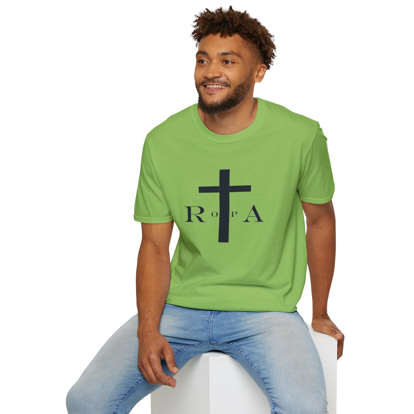 Unisex Softstyle T-Shirt with Cross Design - Faith-Inspired Apparel