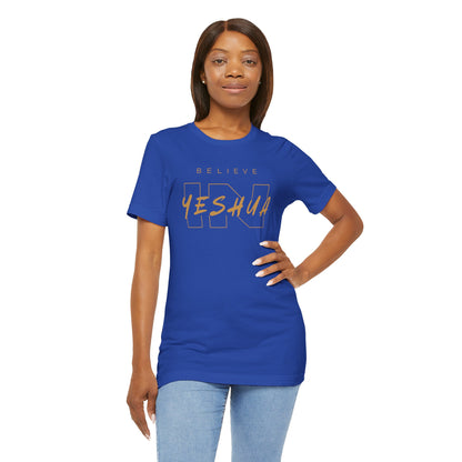 Unisex Short Sleeve Tee - 'Believe Yeshua' Inspirational Graphic Tee