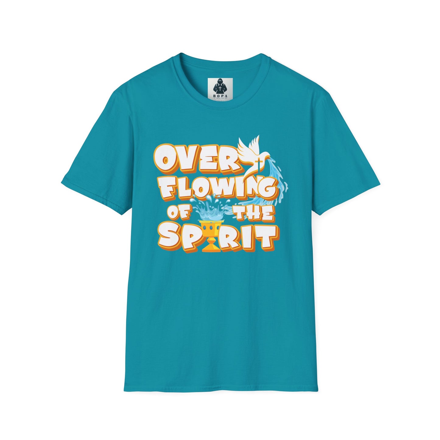 Overflowing of the Spirit Unisex Softstyle T-Shirt - Inspirational Graphic Tee for Everyday Wear