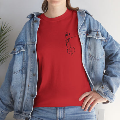 (Ropa Ft Hector David) Vintage Violin Graphic Tee, Unisex Cotton T-Shirt, Retro Violin Art, Perfect for Musicians, Music Lover Gift,