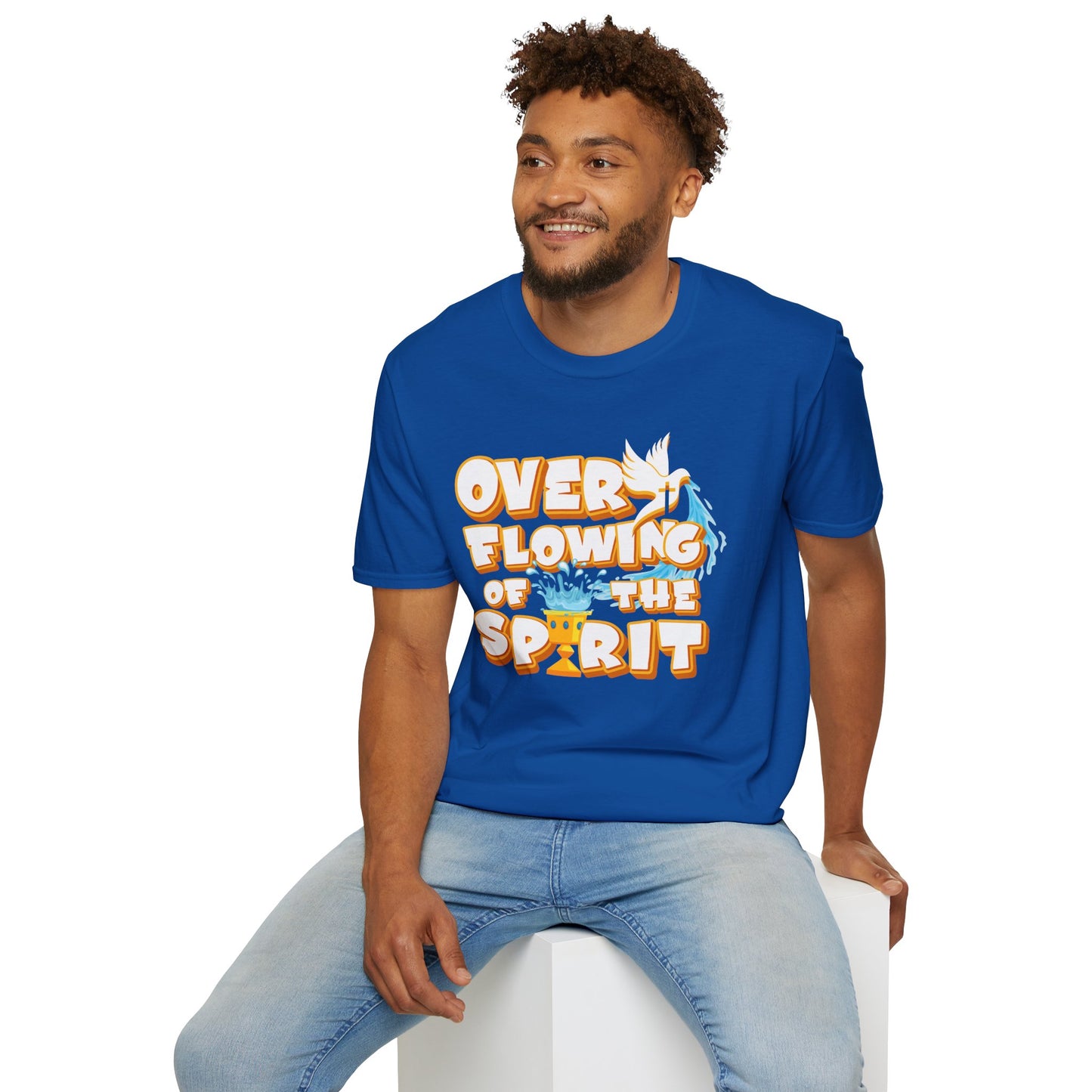 Overflowing of the Spirit Unisex Softstyle T-Shirt - Inspirational Graphic Tee for Everyday Wear