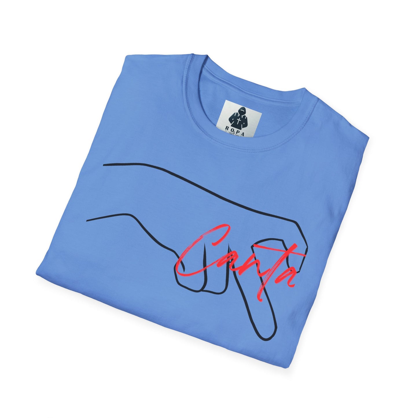 Minimalist Unisex Softstyle T-Shirt with Hand Design