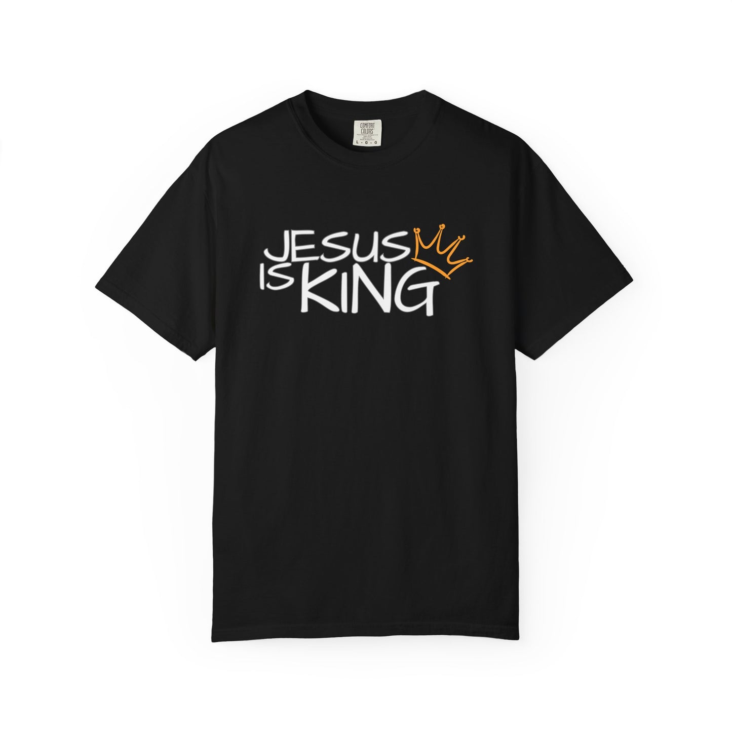 Unisex Garment-Dyed T-Shirt with 'Jesus is King' Print, Faith-Based Apparel, Christian Gift, Casual Wear, Church Event, Spiritual Expression