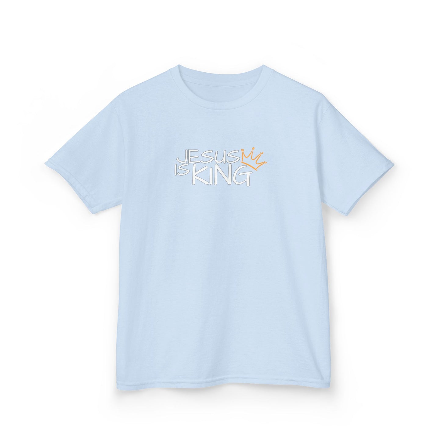 Jesus is King Kids Tee, Heavy Cotton T-Shirt, Christian Kids Apparel, Religious Gift for Children, Faith-Based Fashion