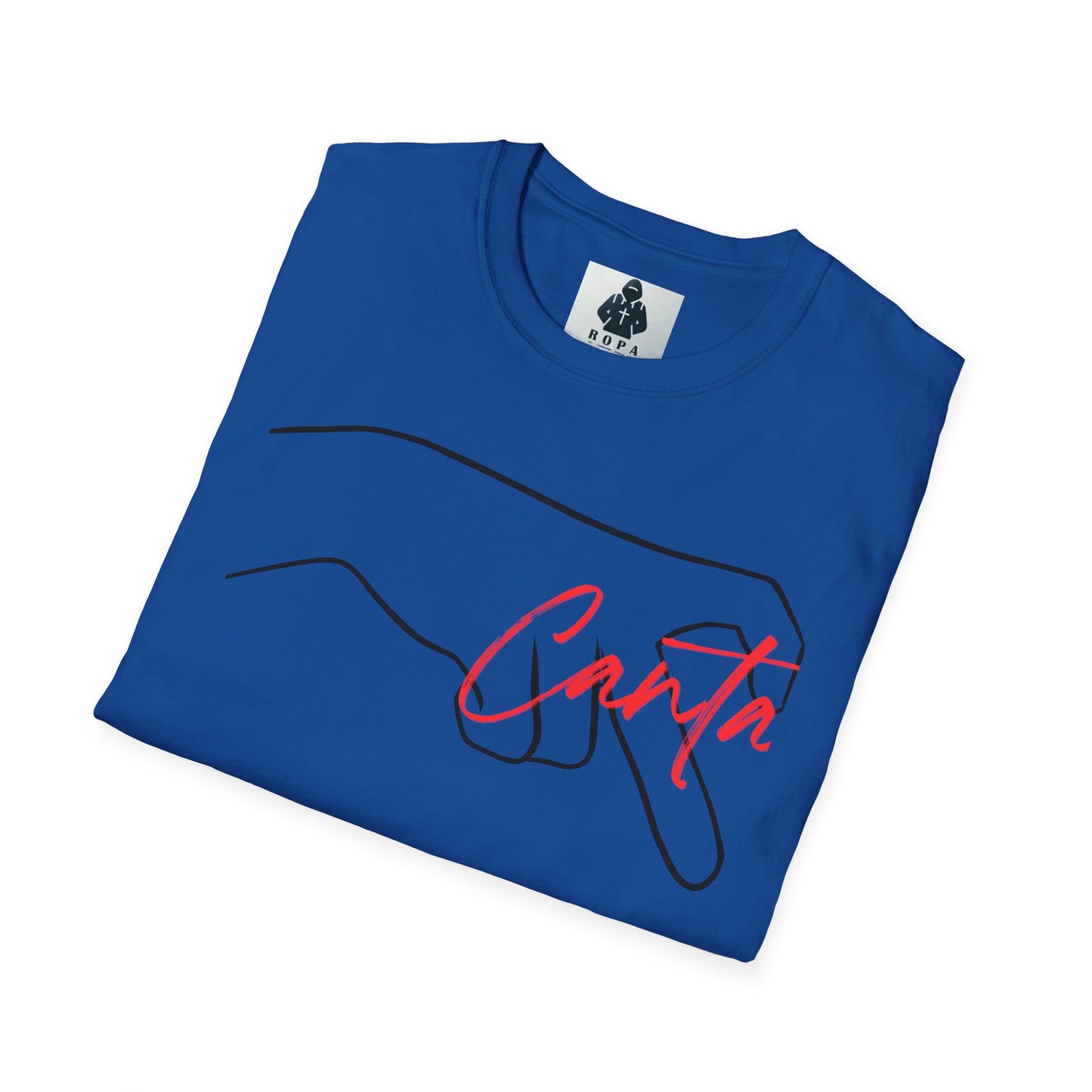 Minimalist Unisex Softstyle T-Shirt with Hand Design
