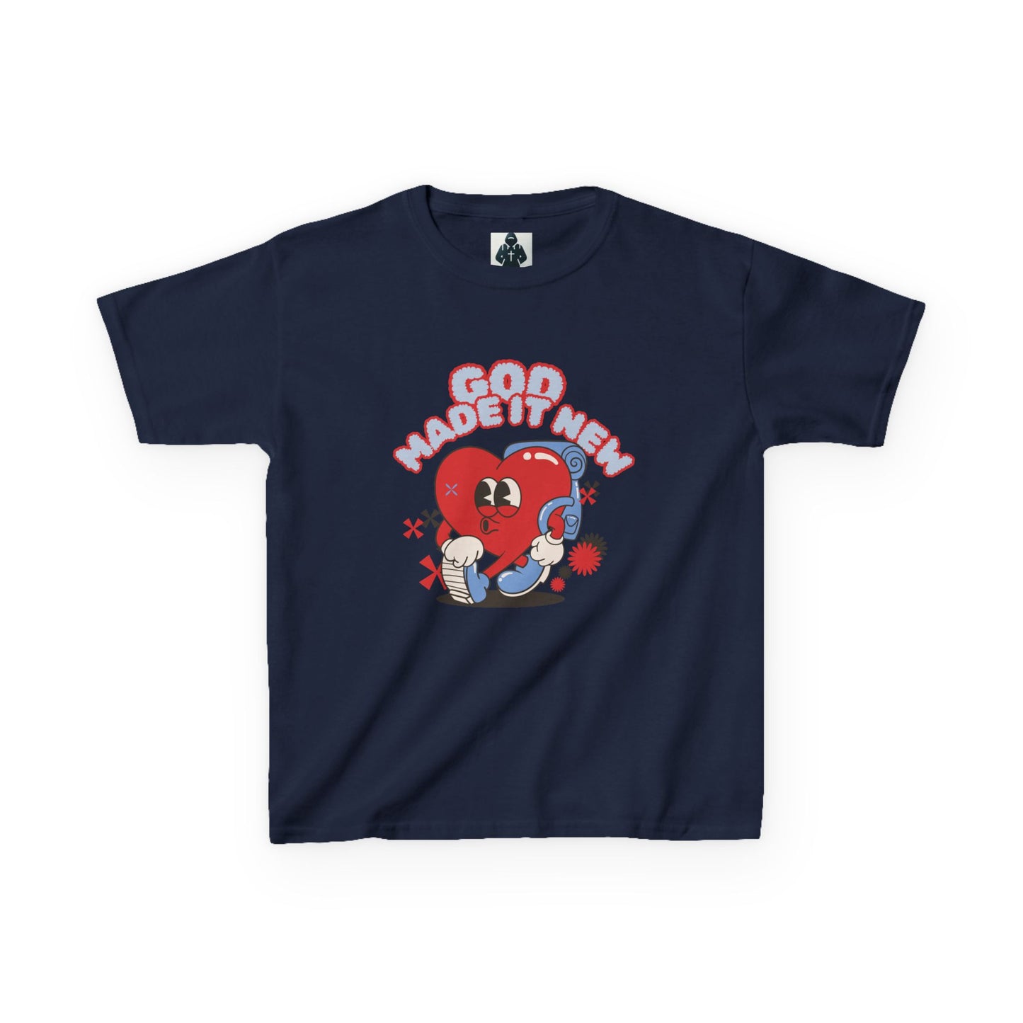 Kids Heavy Cotton™ Tee - 'God Made But New' Fun Graphic Shirt for Boys and Girls