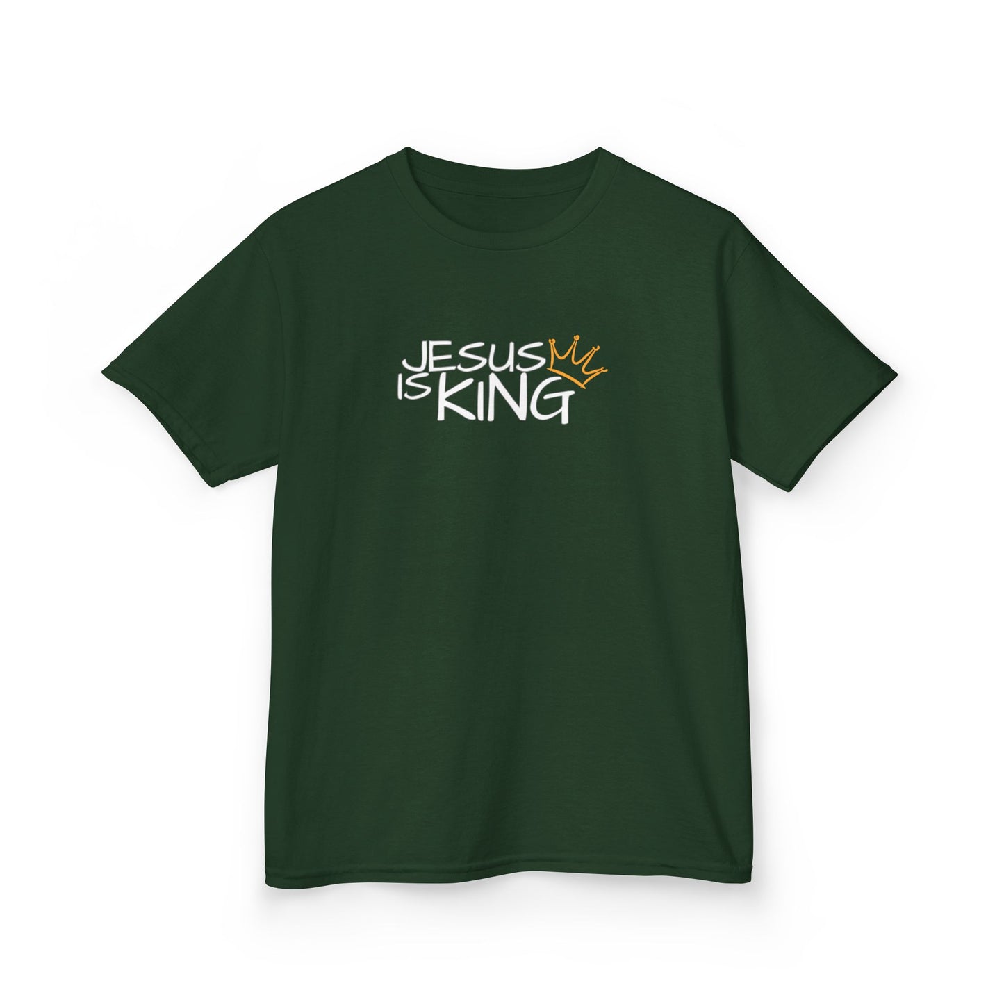 Jesus is King Kids Tee, Heavy Cotton T-Shirt, Christian Kids Apparel, Religious Gift for Children, Faith-Based Fashion