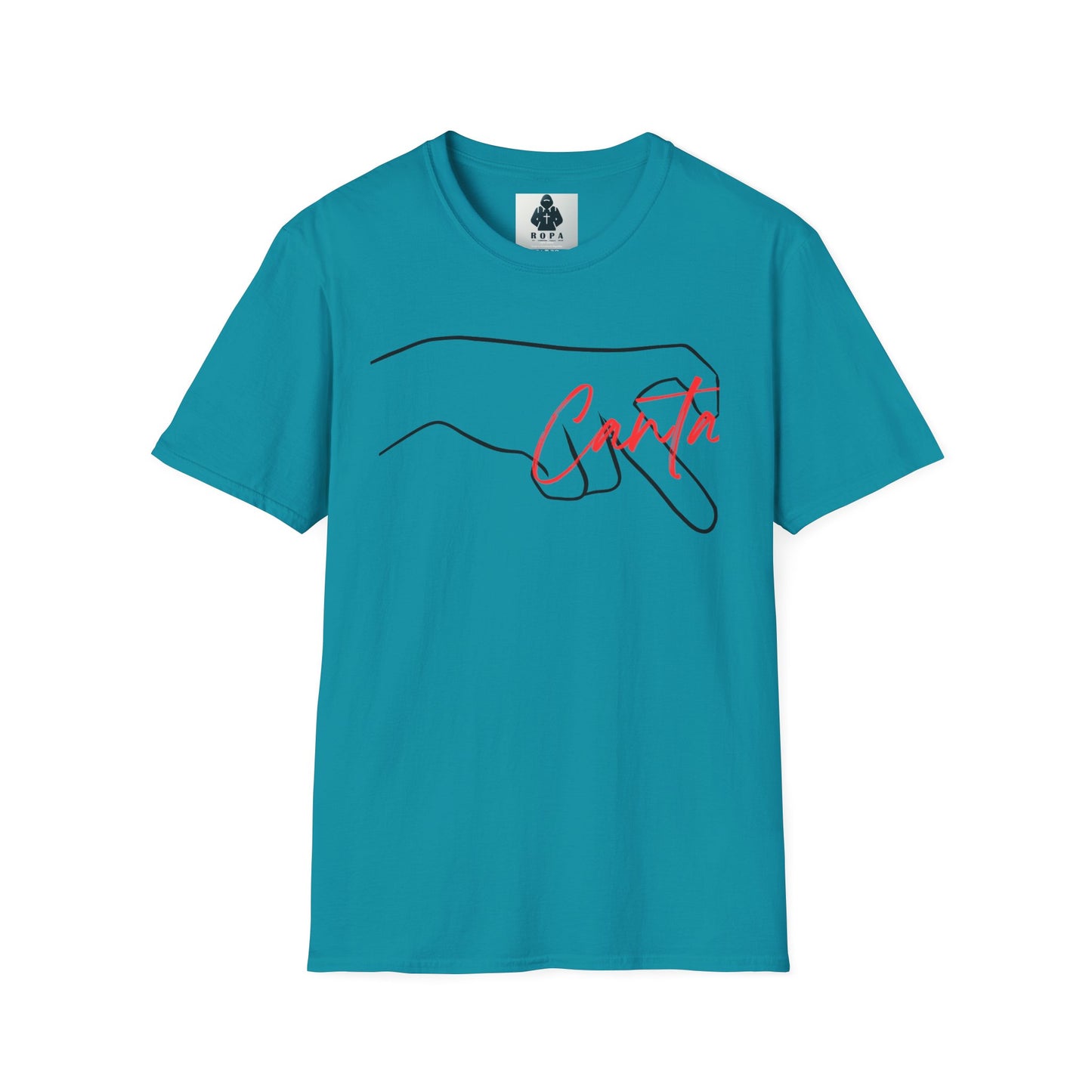 Minimalist Unisex Softstyle T-Shirt with Hand Design
