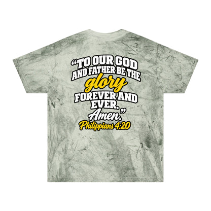 Philippians 4:20 Scripture T-Shirt — "To Our God and Father be the Glory" Inspirational Tee