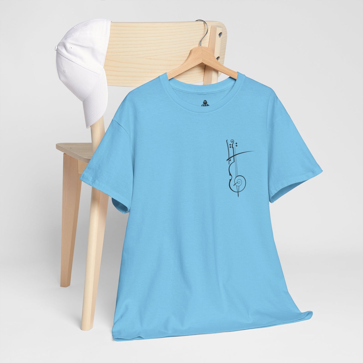 (Ropa Ft Hector David) Vintage Violin Graphic Tee, Unisex Cotton T-Shirt, Retro Violin Art, Perfect for Musicians, Music Lover Gift,