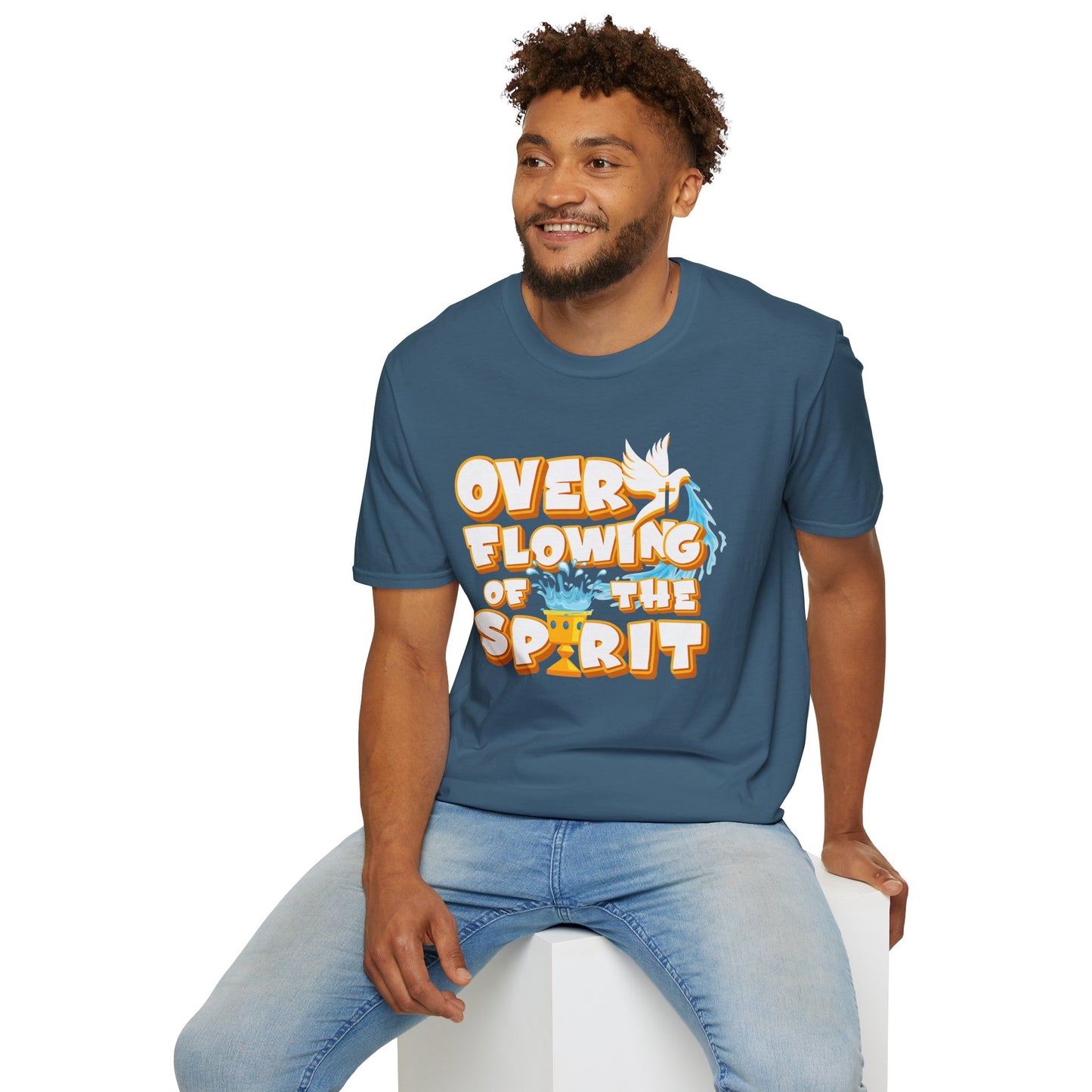 Overflowing of the Spirit Unisex Softstyle T-Shirt - Inspirational Graphic Tee for Everyday Wear