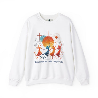 Danzando en cada Temporada Sweatshirt | Unisex Heavy Blend Crewneck with Colorful Dance Design