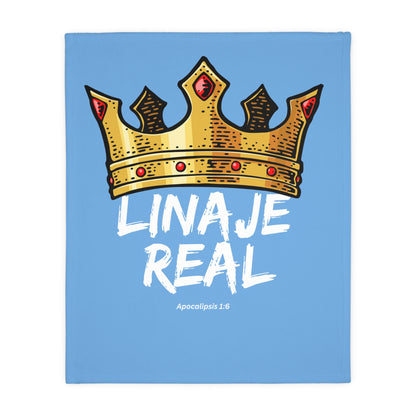 LINAJE REAL Crown Microfiber Blanket - Cozy Two-Sided Print for Comfort and Inspiration