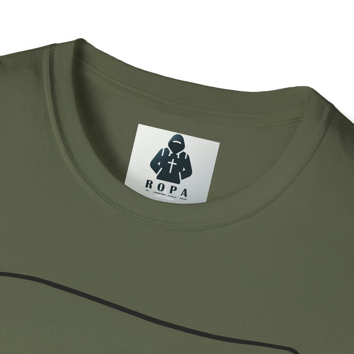 Minimalist Unisex Softstyle T-Shirt with Hand Design