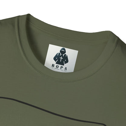 Minimalist Unisex Softstyle T-Shirt with Hand Design