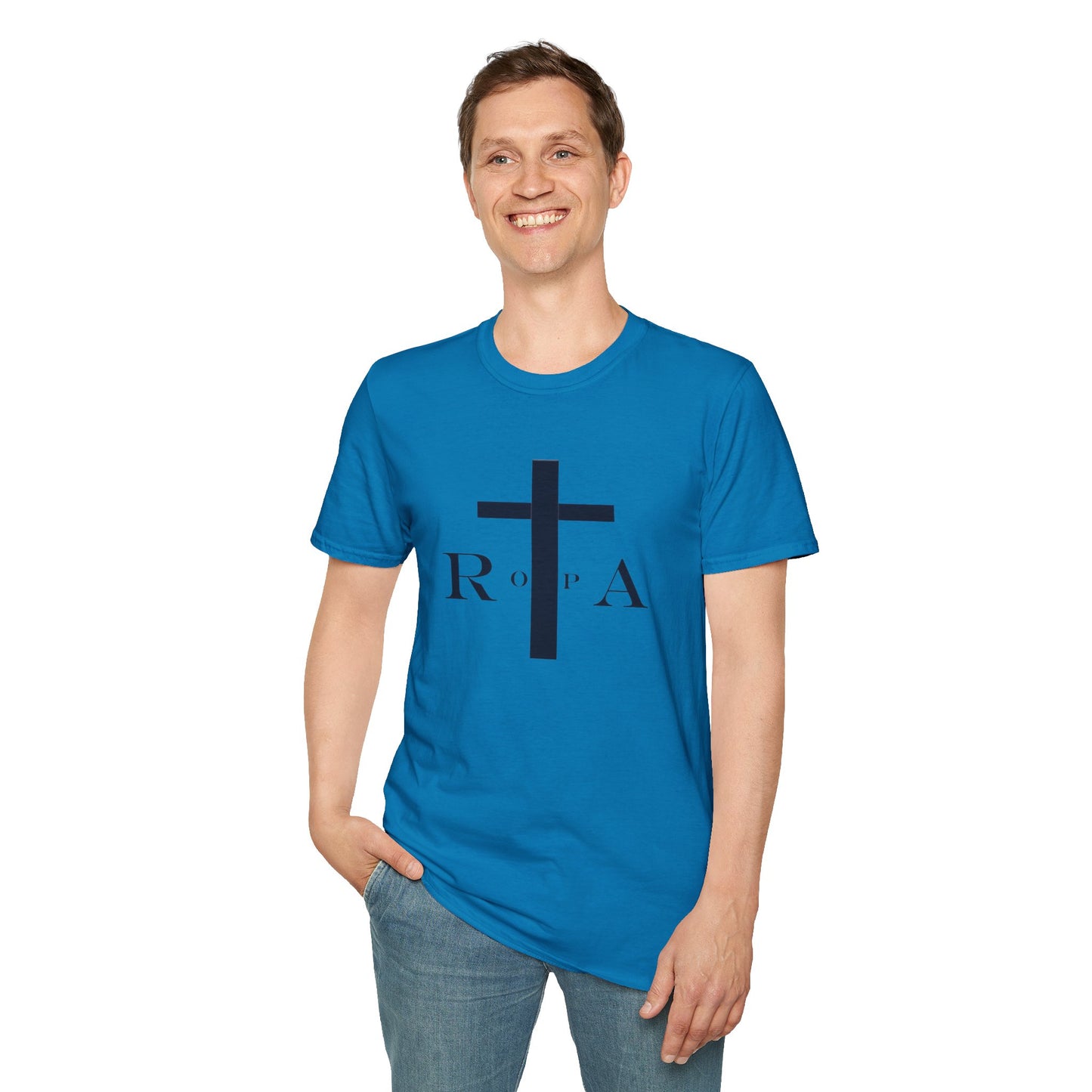 Unisex Softstyle T-Shirt with Cross Design - Faith-Inspired Apparel