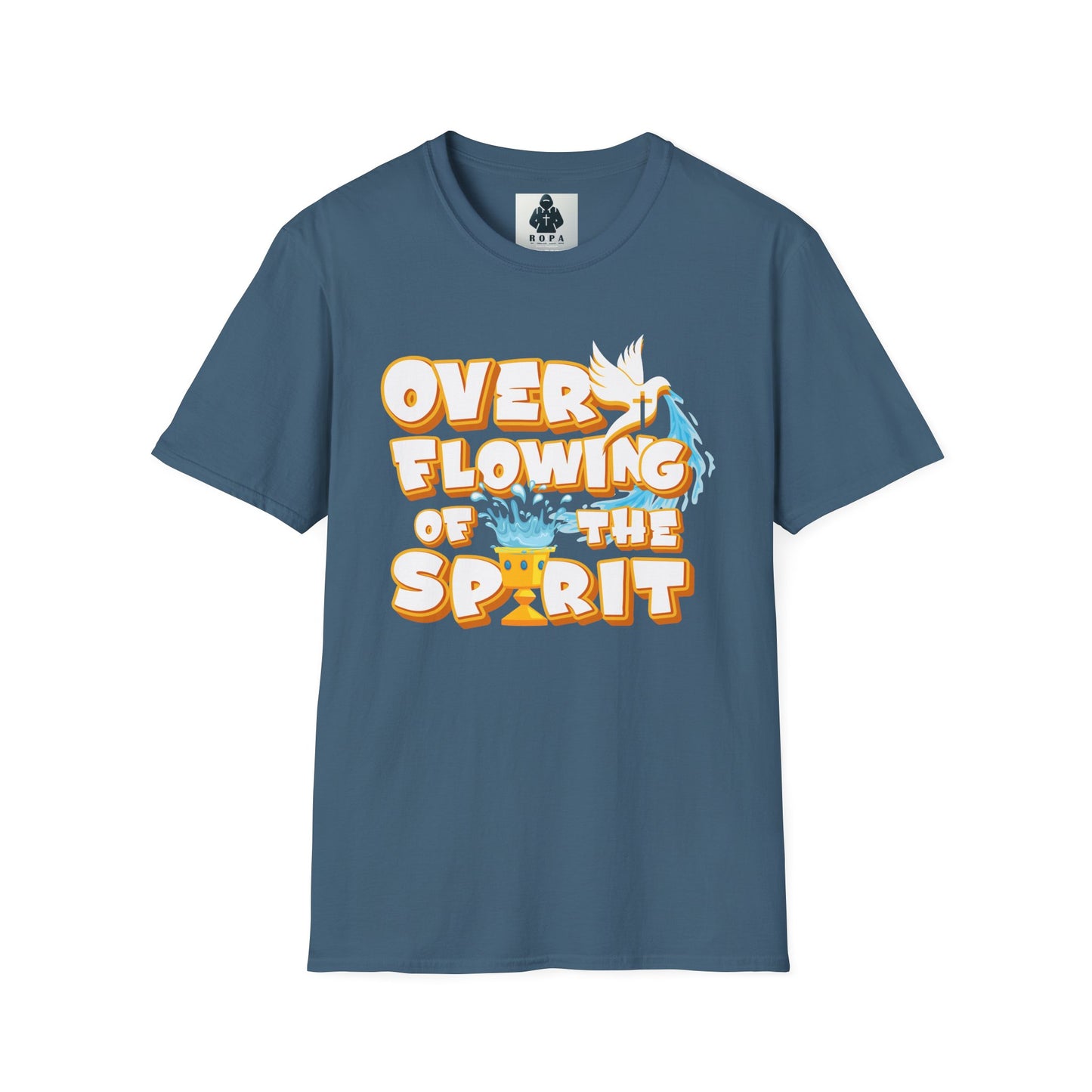 Overflowing of the Spirit Unisex Softstyle T-Shirt - Inspirational Graphic Tee for Everyday Wear