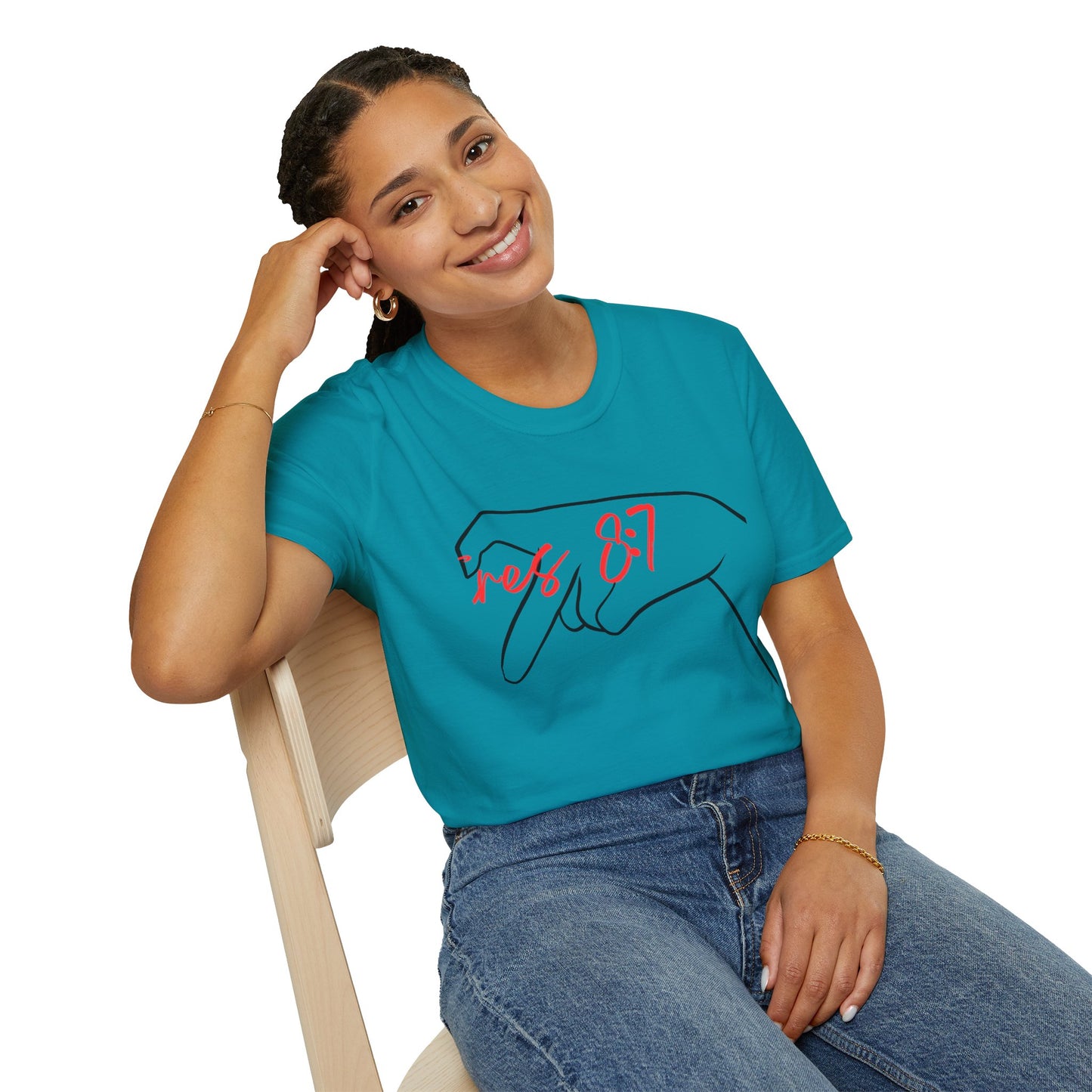 Unisex Softstyle T-Shirt with 'rez 87' Graphic - Casual Streetwear Tee