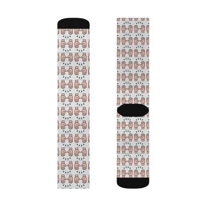 Hand Glory to God Patterned Socks - Unique Sublimation Design for Casual Wear