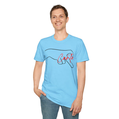 Minimalist Unisex Softstyle T-Shirt with Hand Design