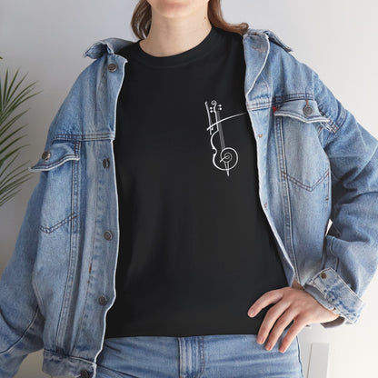 (Ropa Ft Hector David) Vintage Violin Graphic Tee, Unisex Cotton T-Shirt, Retro Violin Art, Perfect for Musicians, Music Lover Gift,