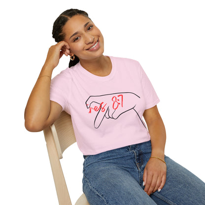 Unisex Softstyle T-Shirt with 'rez 87' Graphic - Casual Streetwear Tee