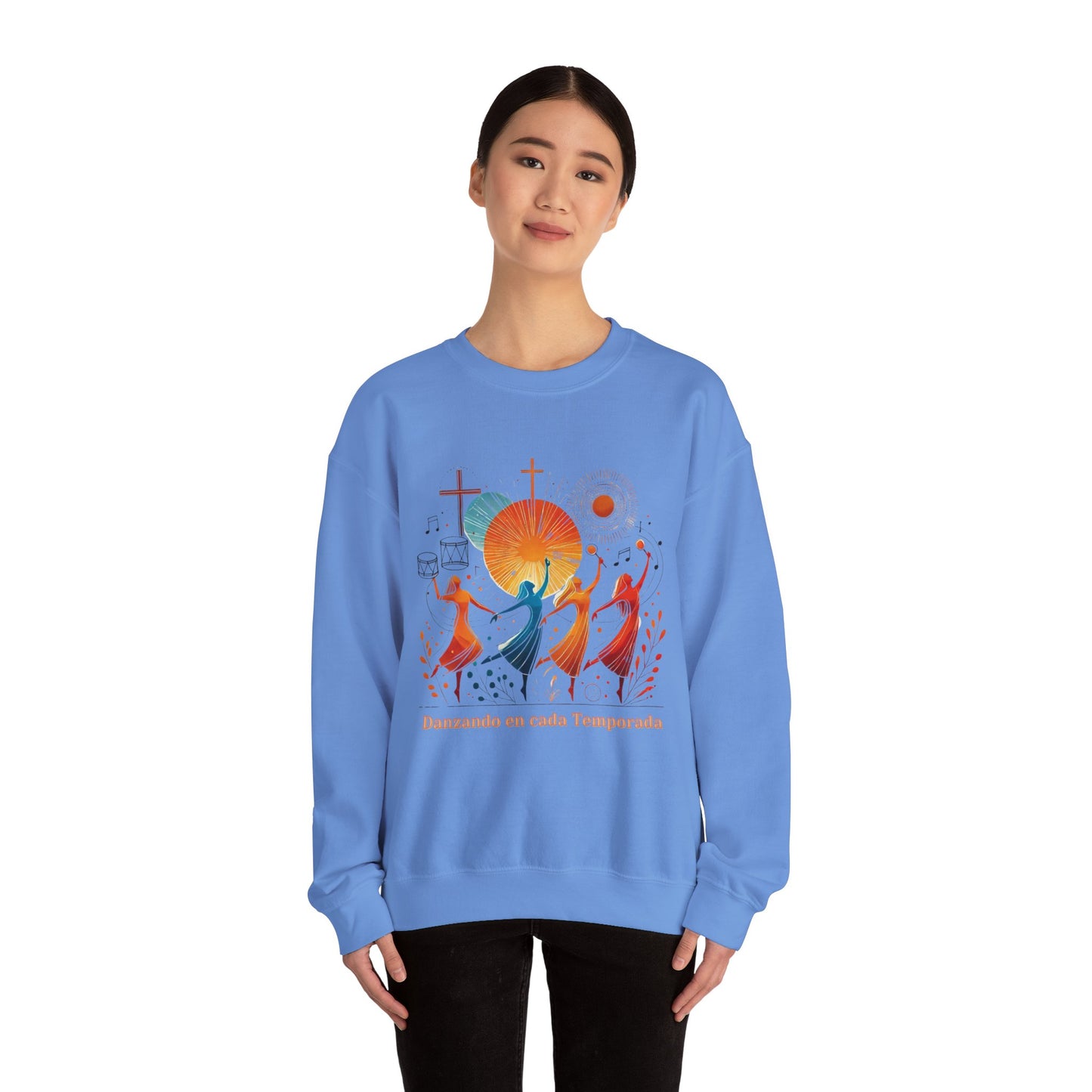 Danzando en cada Temporada Sweatshirt | Unisex Heavy Blend Crewneck with Colorful Dance Design