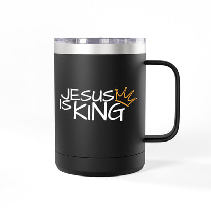 Inspirational Jesus Is King Coffee Mug Tumbler | 15oz, Faith Gift, Christian Cup, Religious Drinkware, Unique Keepsake