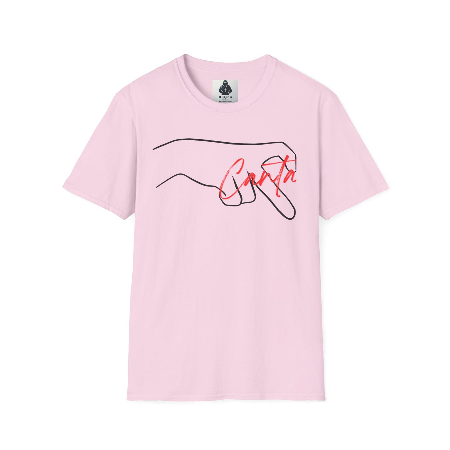 Minimalist Unisex Softstyle T-Shirt with Hand Design