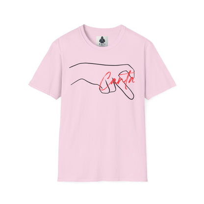 Minimalist Unisex Softstyle T-Shirt with Hand Design