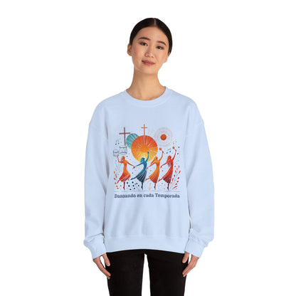 Danzando en cada Temporada Sweatshirt | Unisex Heavy Blend Crewneck with Colorful Dance Design