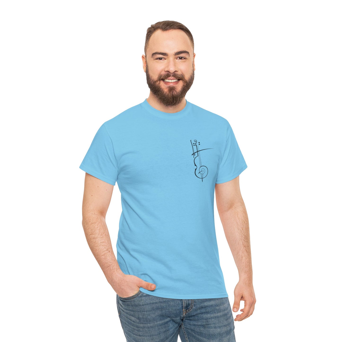 (Ropa Ft Hector David) Vintage Violin Graphic Tee, Unisex Cotton T-Shirt, Retro Violin Art, Perfect for Musicians, Music Lover Gift,