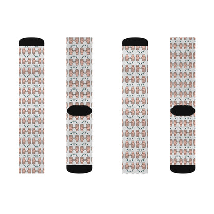 Hand Glory to God Patterned Socks - Unique Sublimation Design for Casual Wear