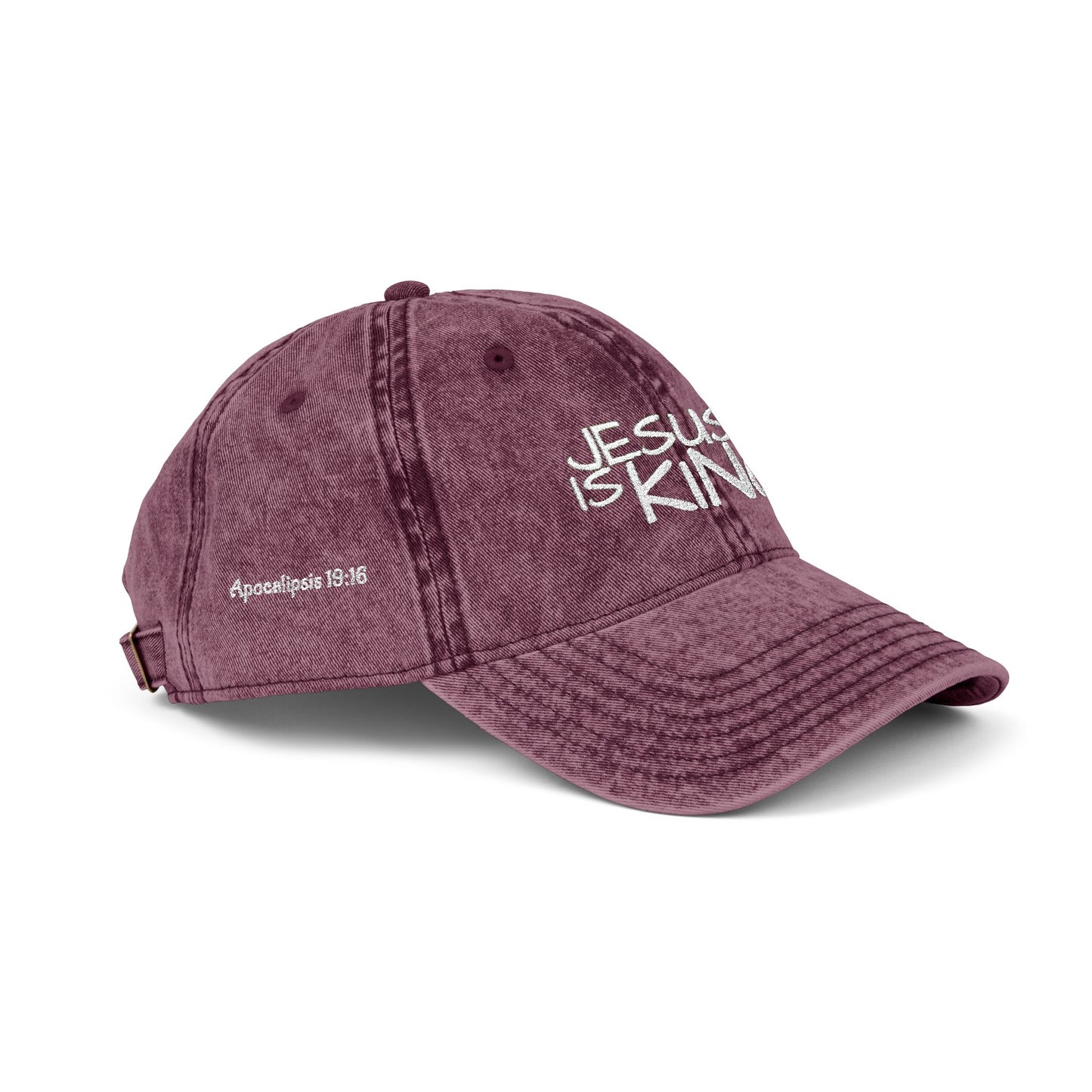 Vintage Embroidered Cap - Jesus is King, Christian Hat, Faith Merchandise, Religious Gift, Casual Wear, Inspirational Accessory